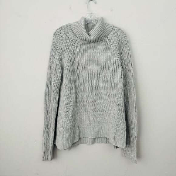 Goodthreads Gray Crochet Turtle Neck Pullover Sweater Women’s Size L - Picture 1 of 7